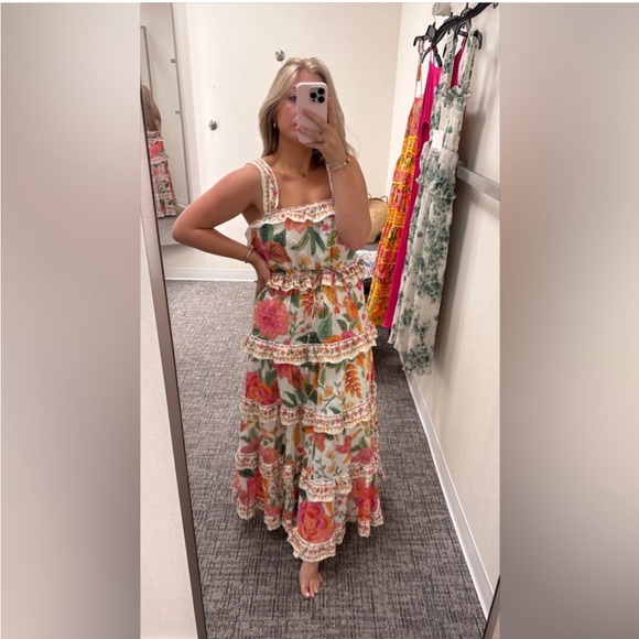 🥭FARM RIO Macaw Bloom Ruffle Tiered Sundress - Picture 7 of 9